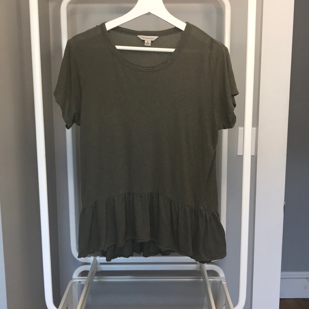 CALVIN KLEIN JEANS peplum tee